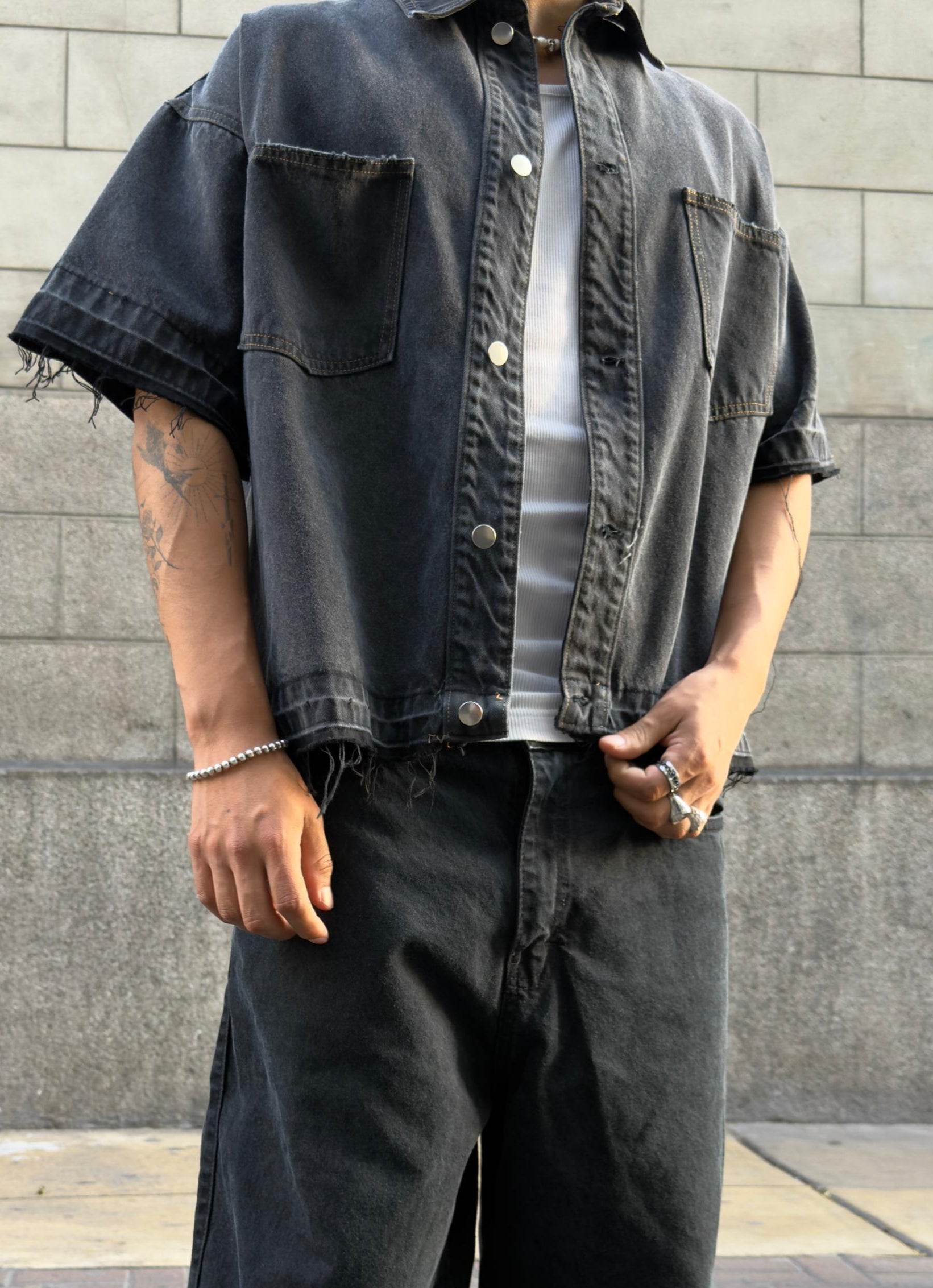 Shirt Denim Destroyed