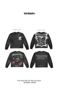 Long Sleeve Skull Acid Wash REVERSIBLE