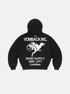 Hoodie Greek No God Reversible Black Wash
