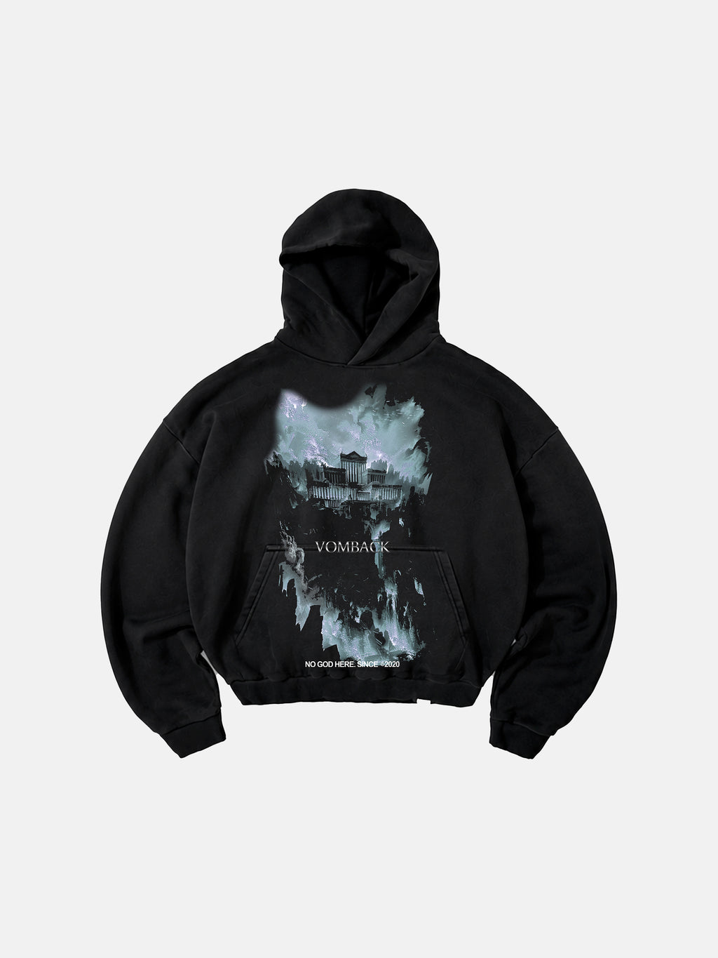 Hoodie Greek No God Reversible Black Wash