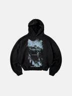 Hoodie Greek No God Reversible Black Wash