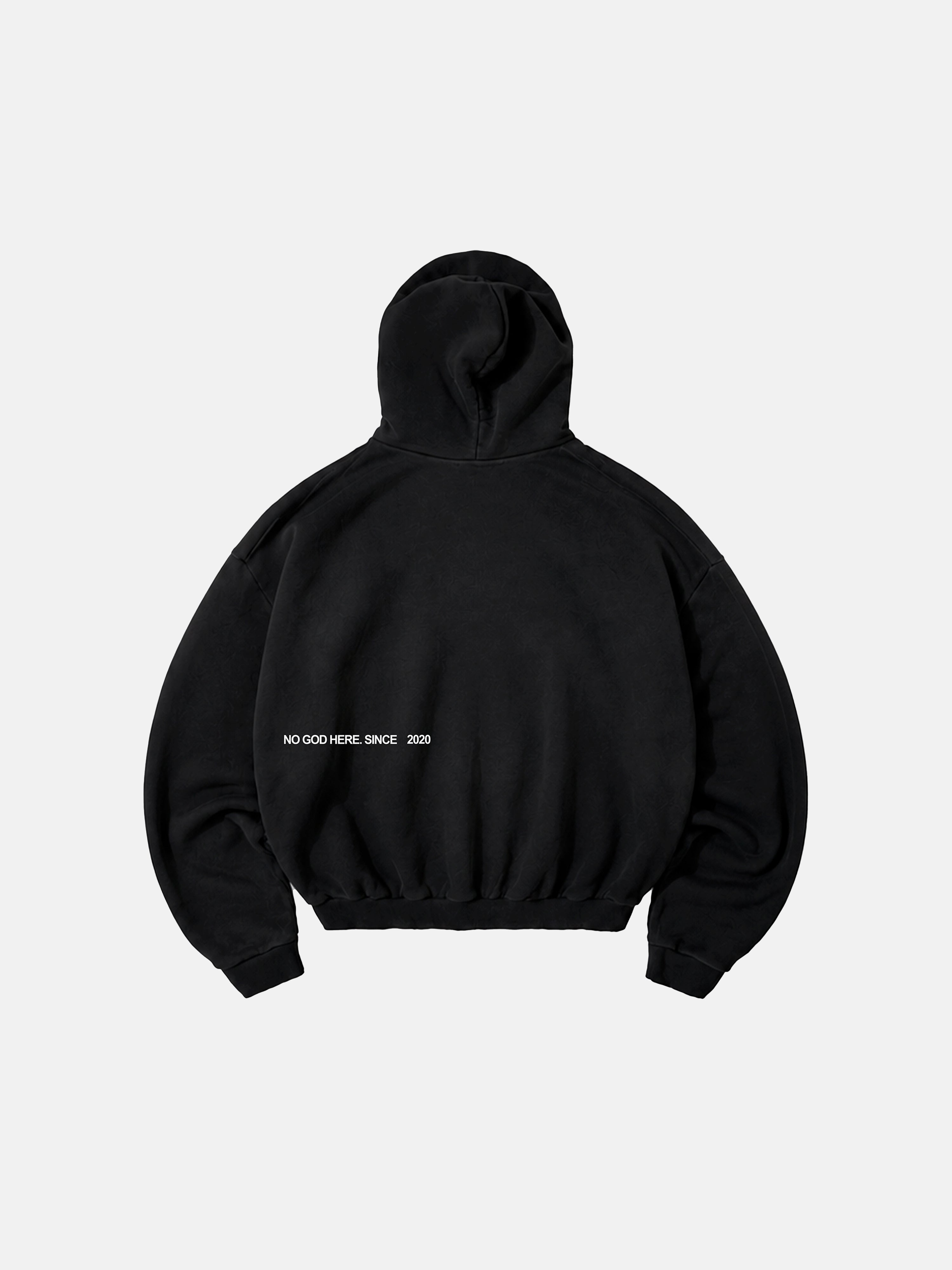 Hoodie Greek No God Reversible Black Wash