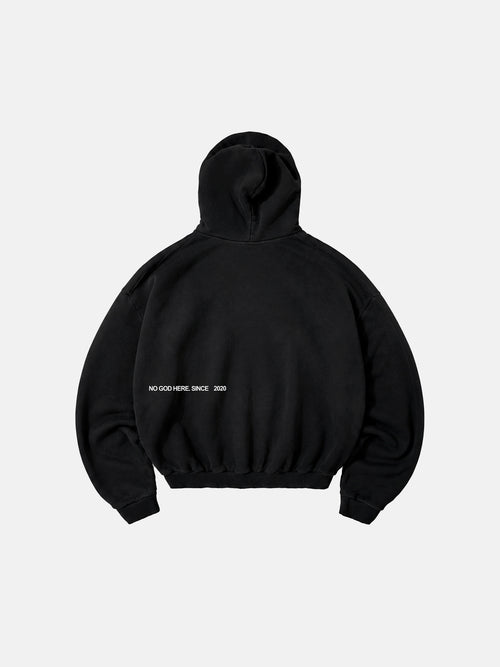 Hoodie Greek No God Reversible Black Wash